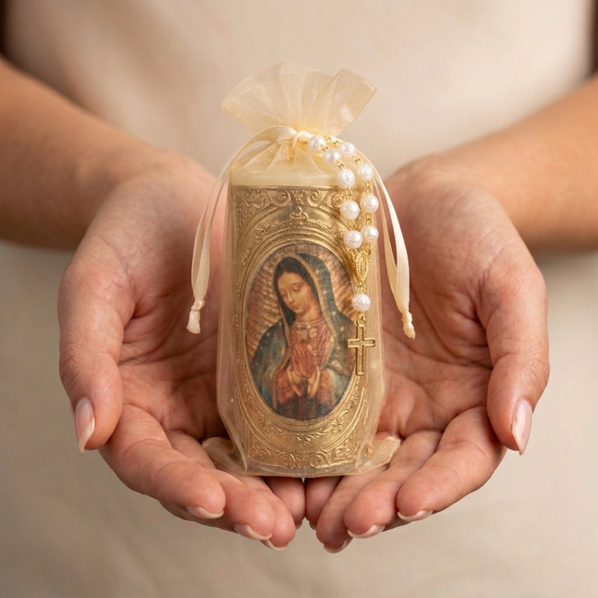 Velas de la Virgen de Guadalupe en Repujado - Pack de 12