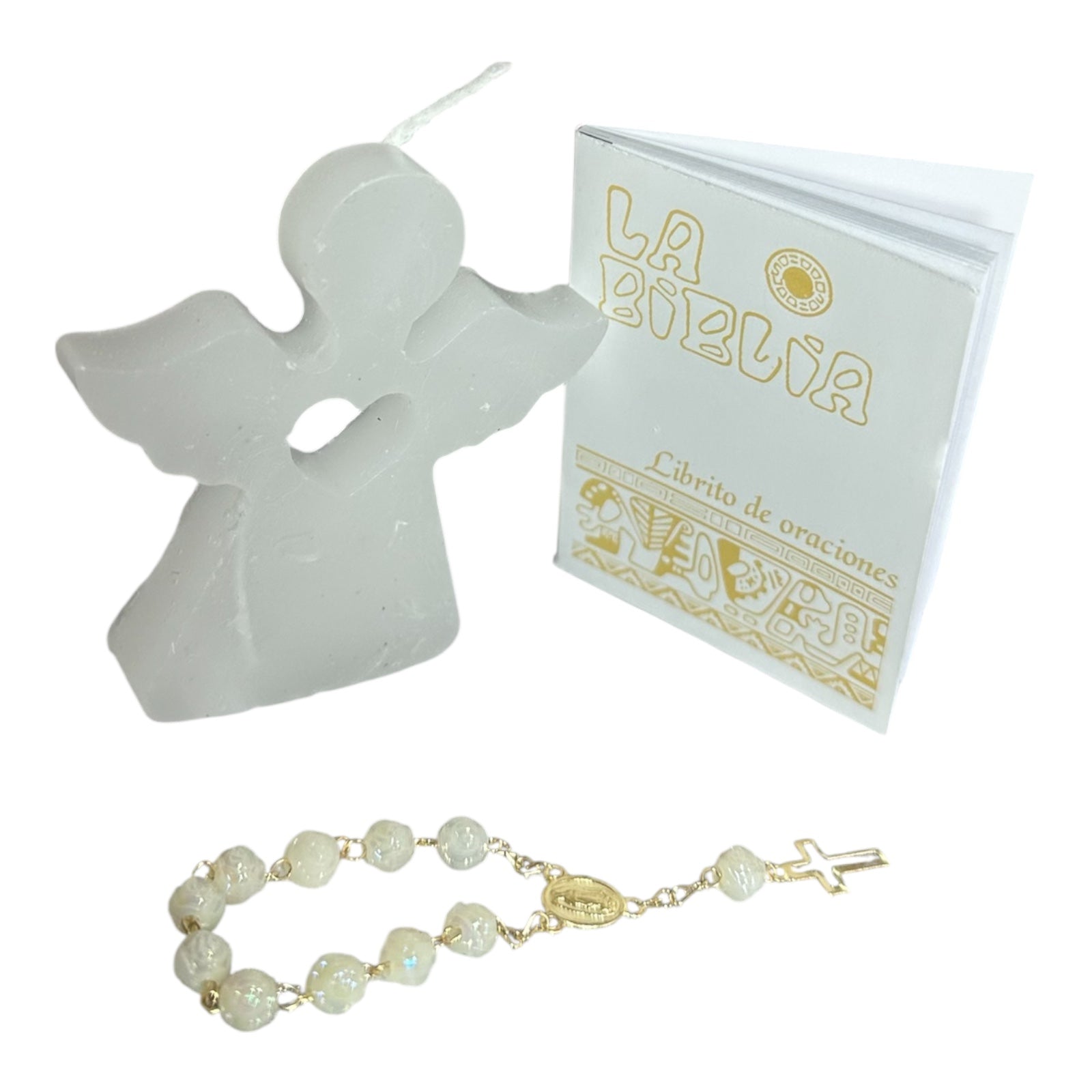 12 Velas de Angelito con Libro de Oración y Misterio