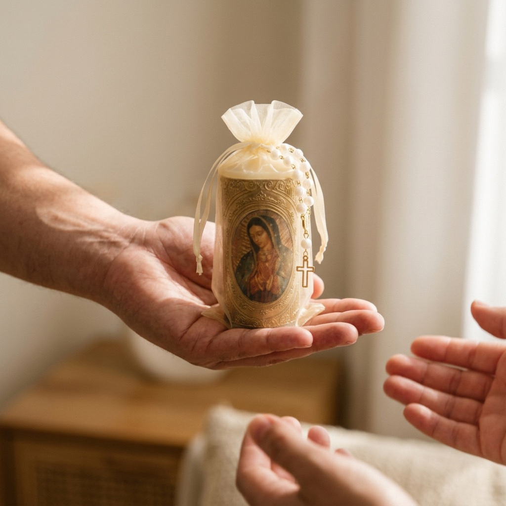 Velas de la Virgen de Guadalupe en Repujado - Pack de 12