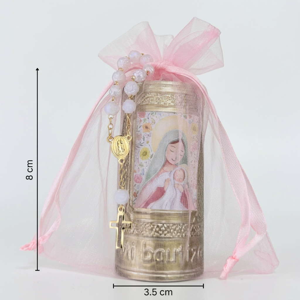 Velas de Bautizo Rosa - Pack de 12