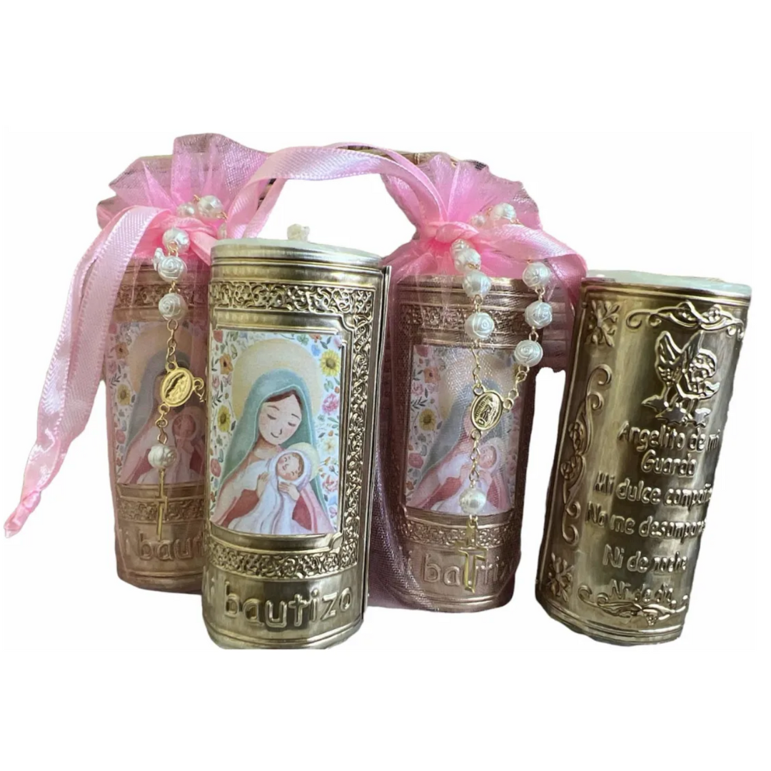 Vela de Bautizo Rosa