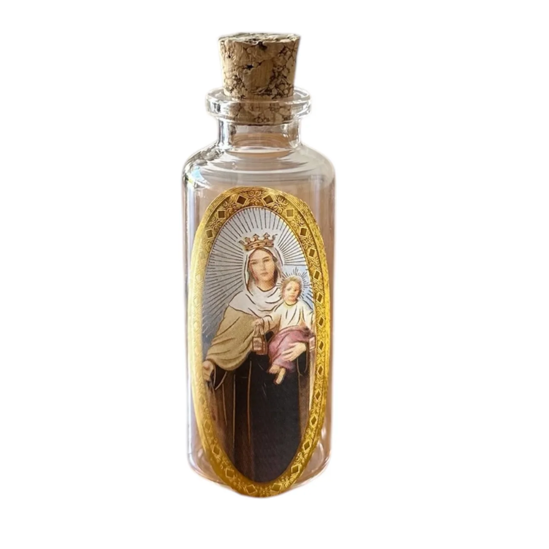 Frasco de Corcho para Agua Bendita De Virgen del Carmen - Pack de 10