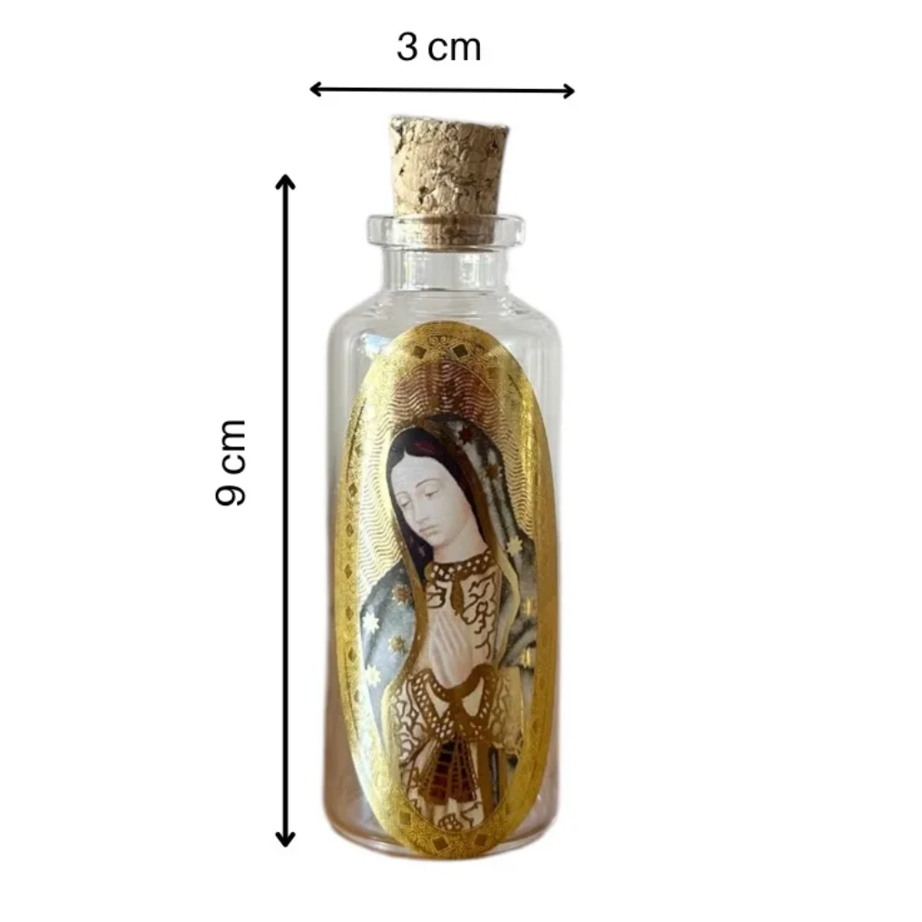 Frascos de Corcho para Agua Bendita De Virgen de Guadalupe - Pack de 10