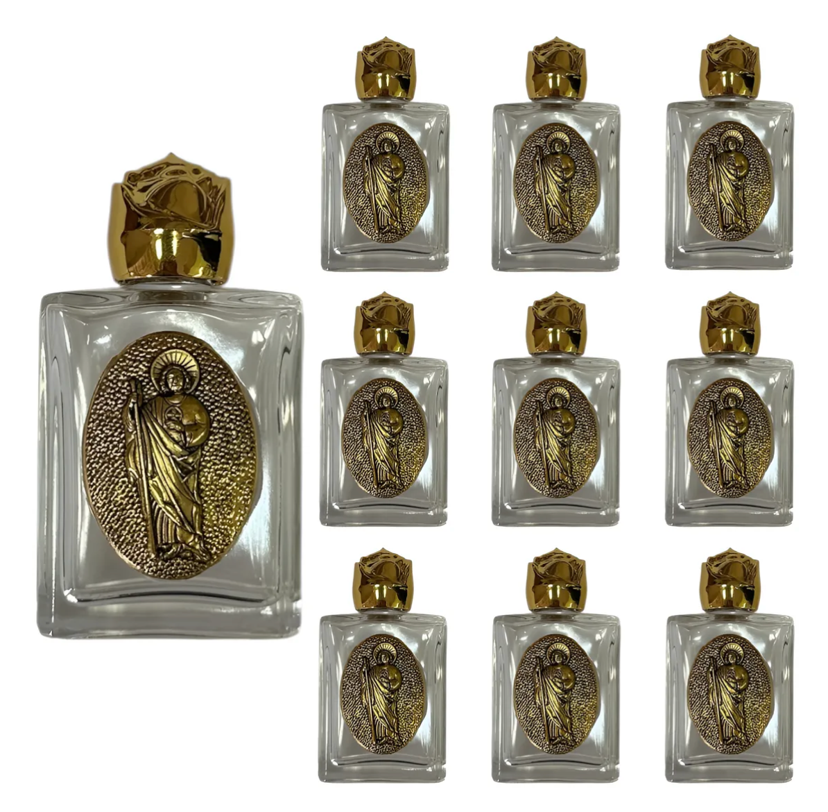 Frasco para Agua Bendita de Medalla San Judas Tadeo - Pack de 10