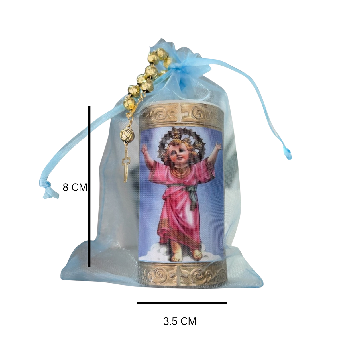 Velas de Divino Niño en Repujado con Misterio - Pack de 12