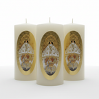 Vela Religiosa Virgen de Juquila · 8x3.5cm · Pack 12 piezas