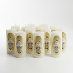 Vela Religiosa Virgen de Juquila · 8x3.5cm · Pack 12 piezas