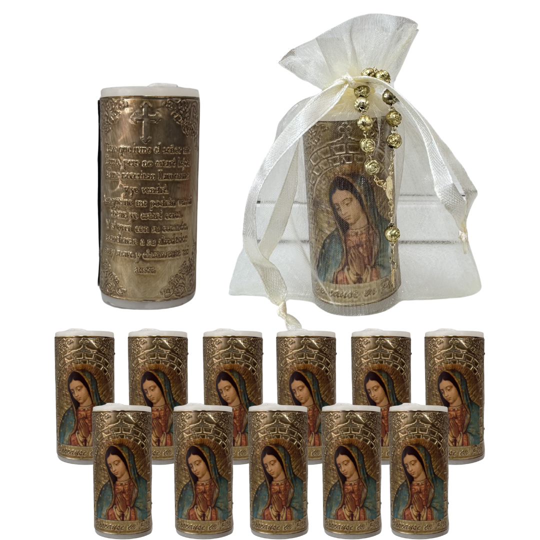 Velas de Luto Virgen de Guadalupe - Pack de 12