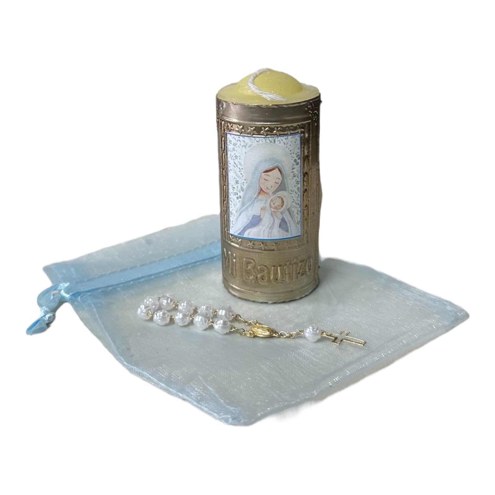 Vela de Bautizo Azul