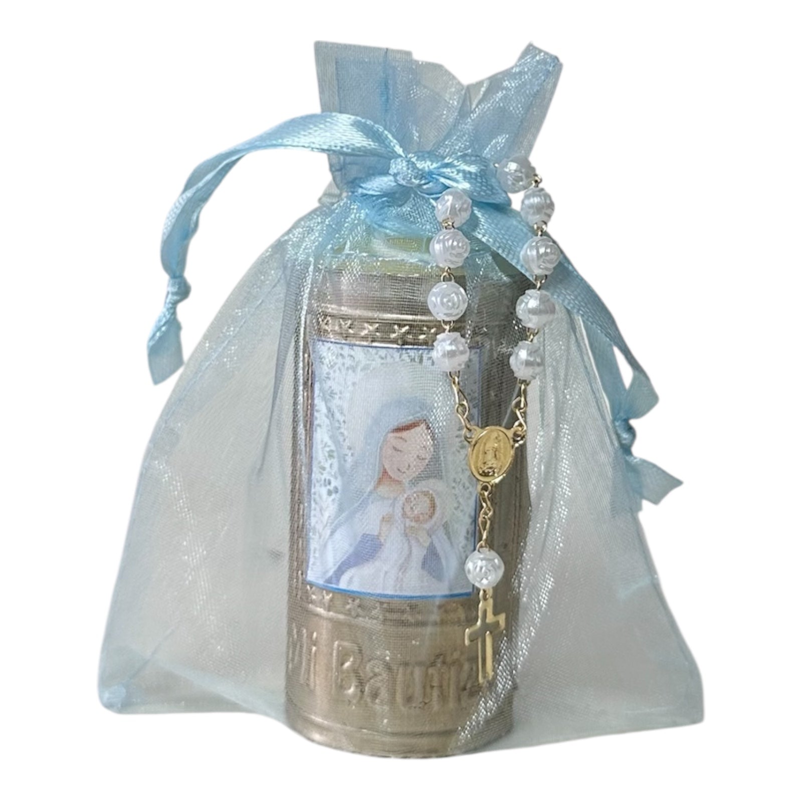 Vela de Bautizo Azul