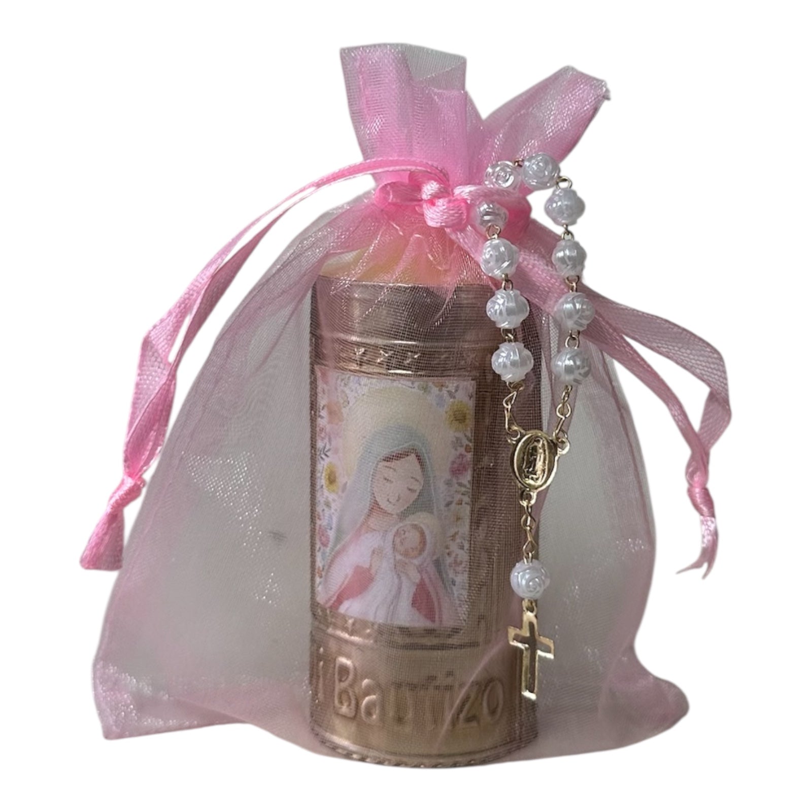 Vela de Bautizo Rosa