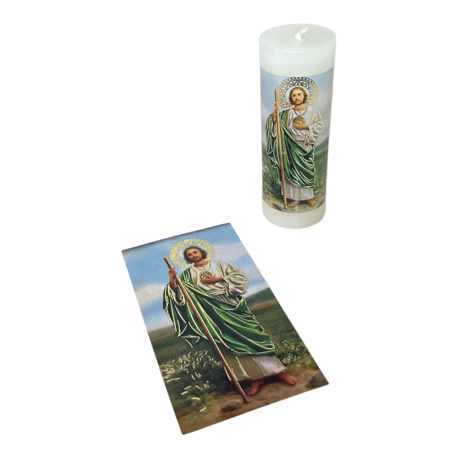 Paquete de 12 Velas con Tarjeta de Oración
