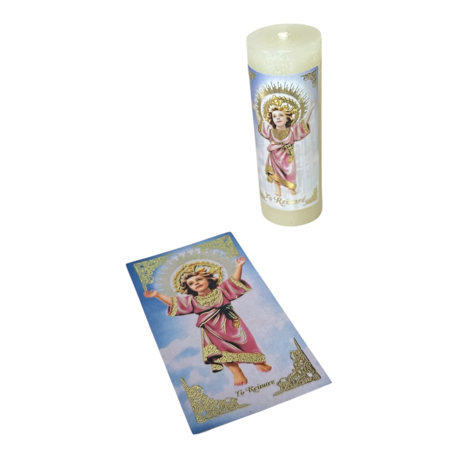 Paquete de 12 Velas con Tarjeta de Oración