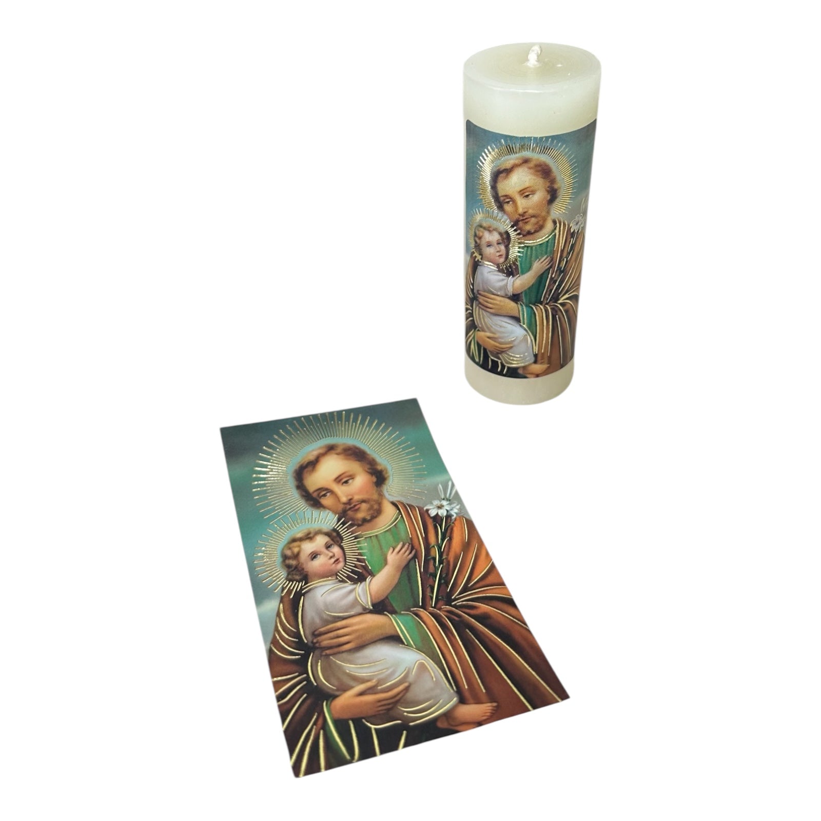 Paquete de 12 Velas con Tarjeta de Oración