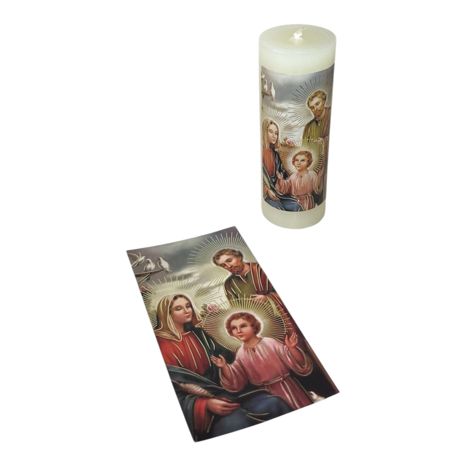 Paquete de 12 Velas con Tarjeta de Oración