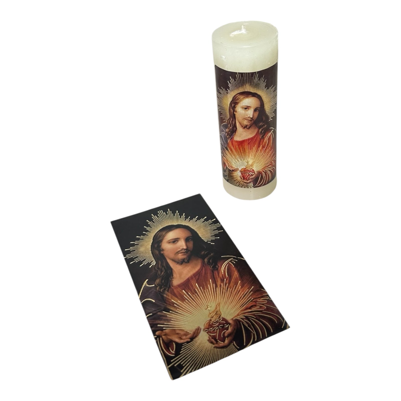 Paquete de 12 Velas con Tarjeta de Oración