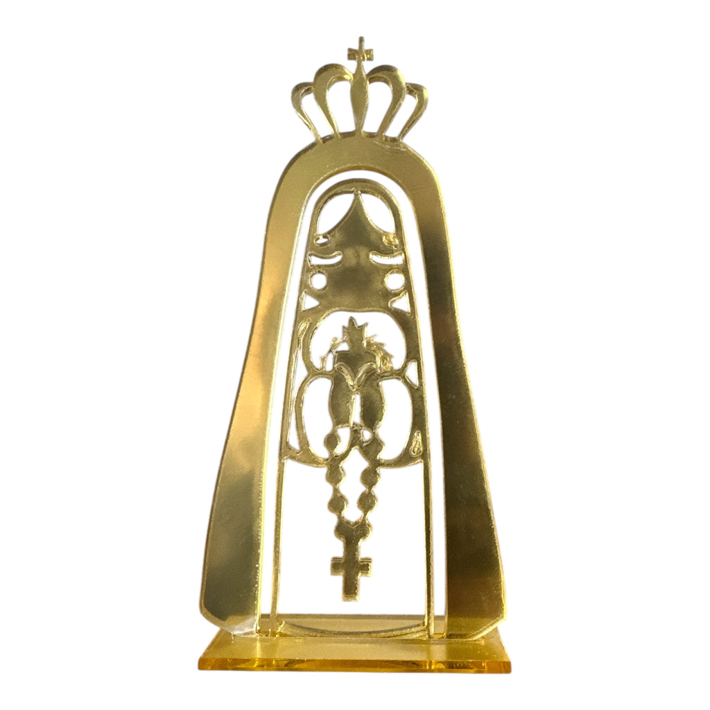 Centros de Mesa Virgen de Guadalupe en Acrílico Espejo - Pack de 4 Piezas