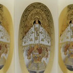 Vela Religiosa Virgen de Juquila · 8x3.5cm · Pack 12 piezas