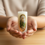 Velas Religiosas San Judas Tadeo · 8x3.5cm · Pack 12 piezas