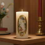 Vela Religiosa Angel de la Guarda · 8x3.5cm · Pack 12 piezas
