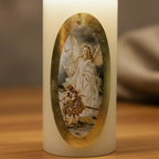 Vela Religiosa Angel de la Guarda · 8x3.5cm · Pack 12 piezas