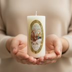 Velas Religiosas Divina Providencia· 8x3.5cm · Pack 12 piezas