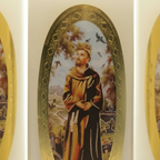 Velas Religiosas San Francisco de Asís · 8x3.5cm · Pack 12 piezas