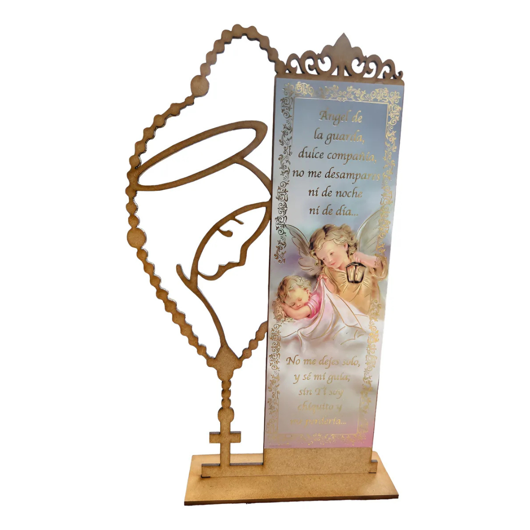 Pack 10 Centros de Mesa Retablos Bautizo Angel | Madera MDF y Corte Láser