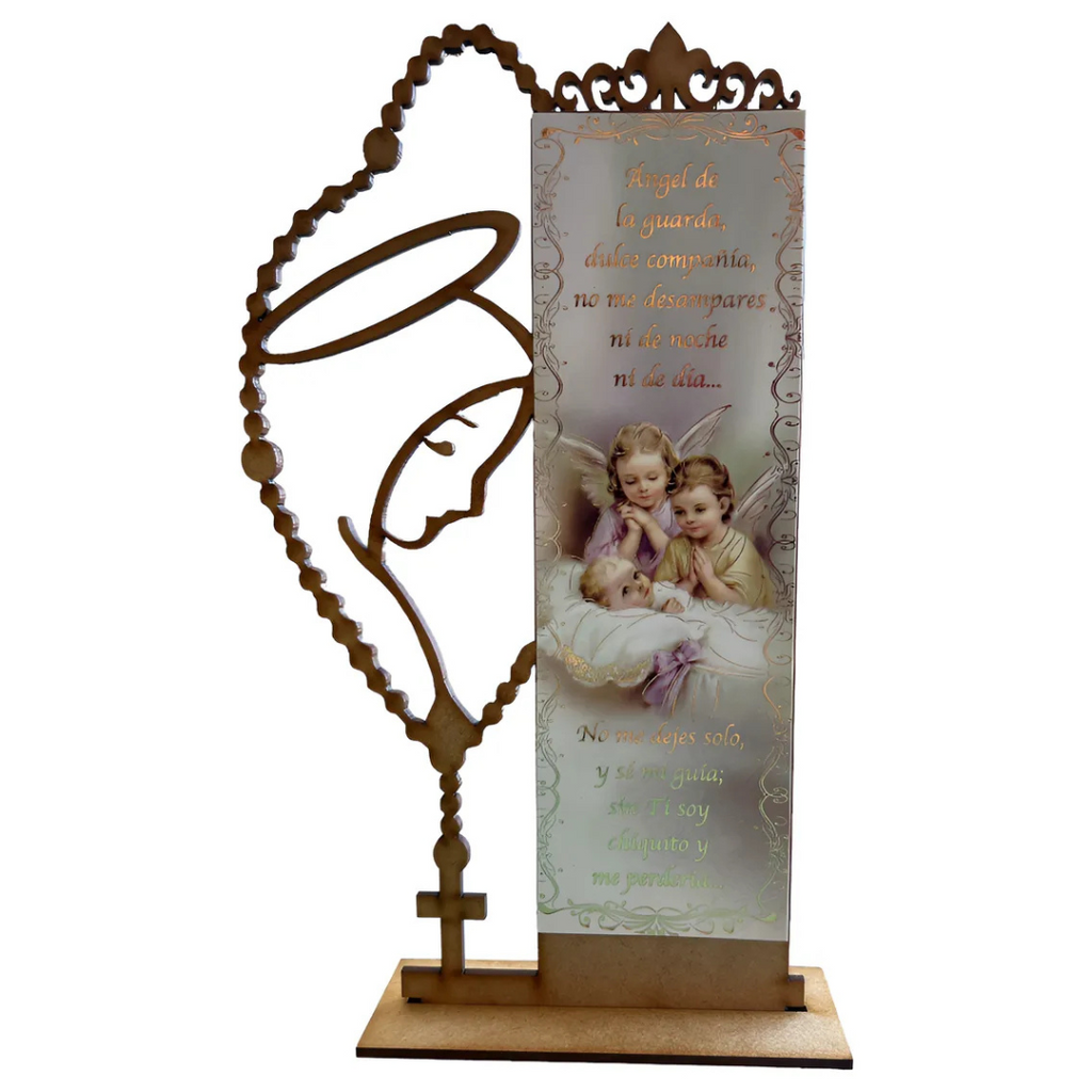 Pack 10 Centros de Mesa Retablos Bautizo Angel | Madera MDF y Corte Láser