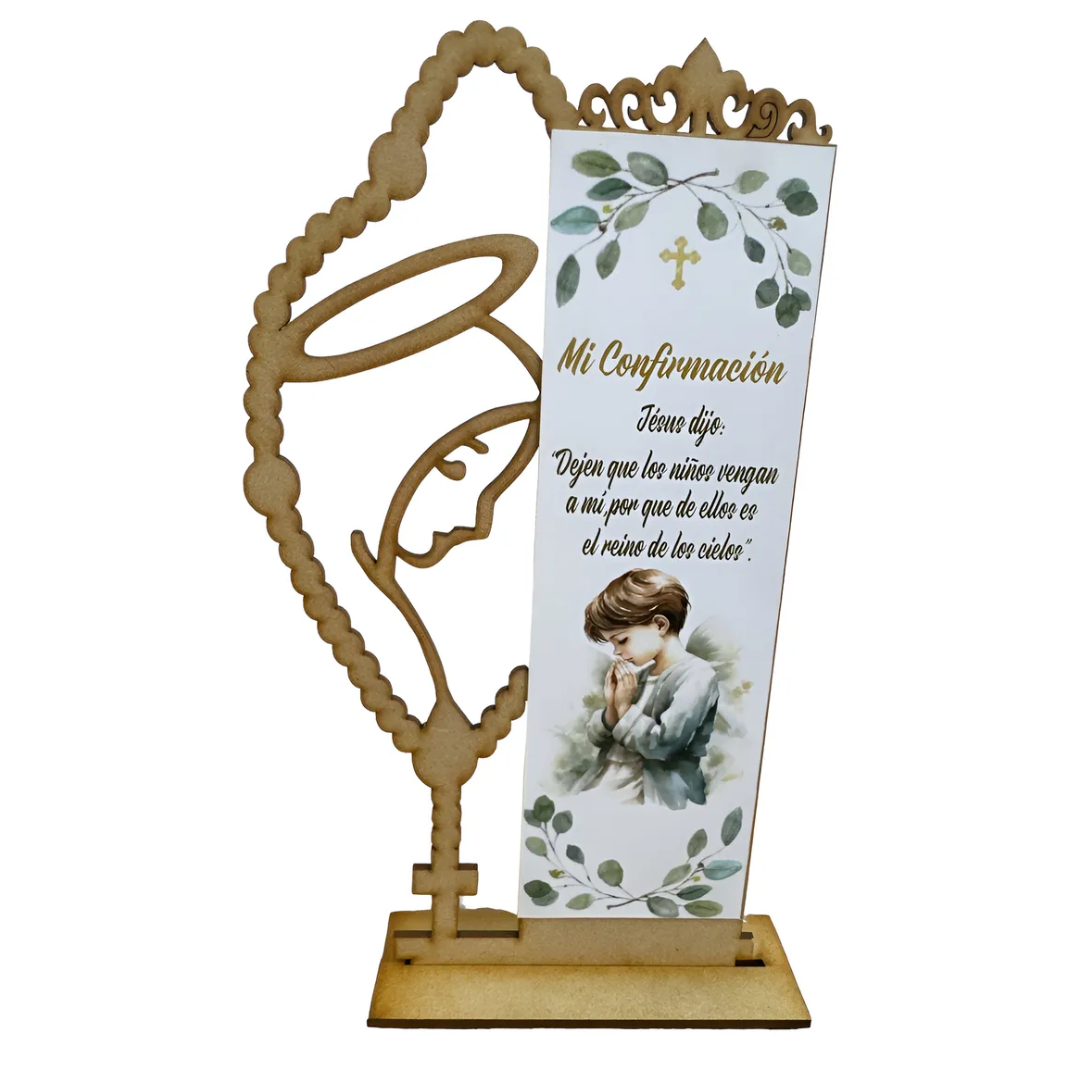 Pack 10 Centros de Mesa Retablos Confirmación | Madera MDF y Corte Láser