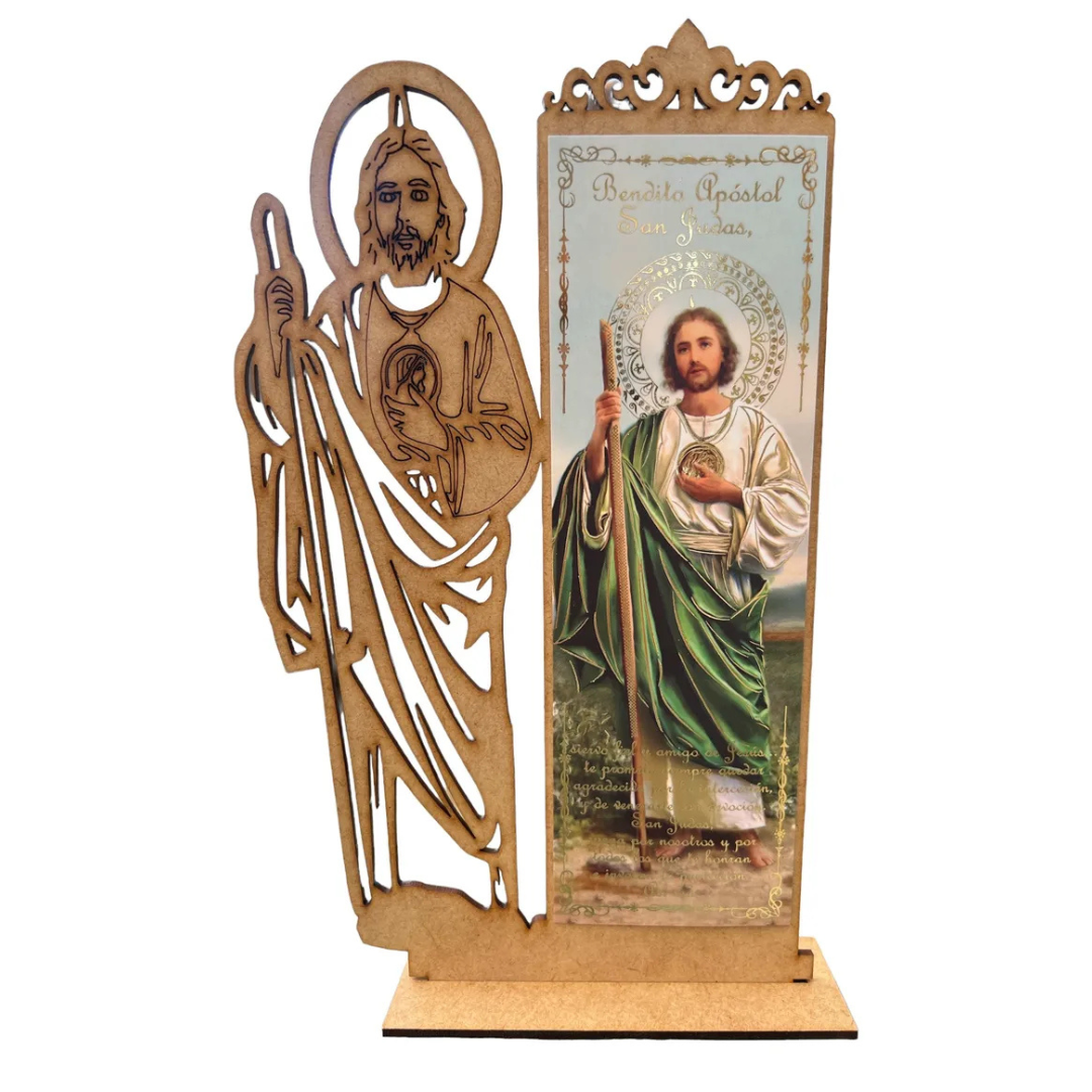 Pack 10 Centros de Mesa Retablos San Judas Tadeo | Madera MDF y Corte Láser