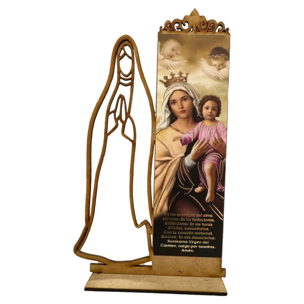Pack 10 Centros de Mesa Retablos Virgen Maria | Madera MDF y Corte Láser