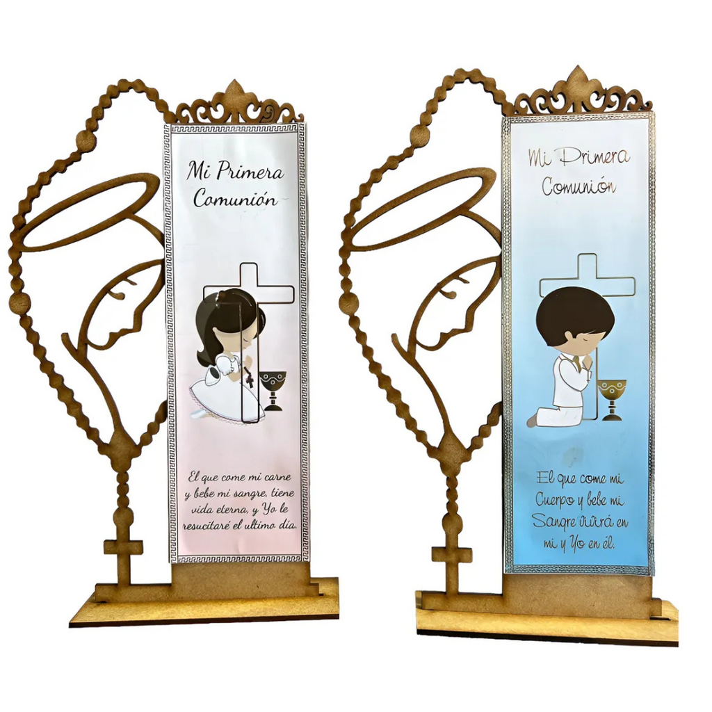 Pack 10 Centros de Mesa Retablos Primera Comunión | Madera MDF y Corte Láser