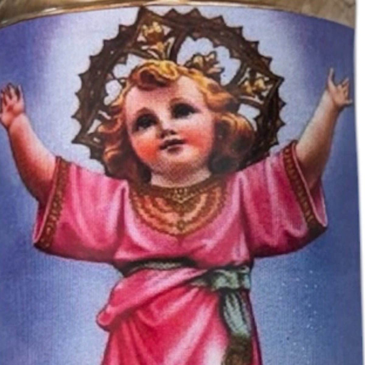 Velas de Divino Niño en Repujado con Misterio - Pack de 12