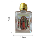 Paquete de 10 frascos para agua bendita con imagen de la virgen de Guadalupe para recuerdos de mandas y protección